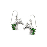 Horse Head with Marquise Gemstone Sterling Silver Earrings TER2246