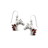 Horse Head with Marquise Gemstone Sterling Silver Earrings TER2246