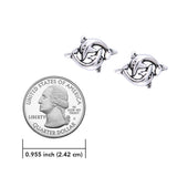 Double Dolphin Sterling Silver Post Earrings TER273