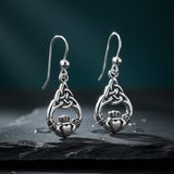 Celtic Knot Claddagh Sterling Silver Earrings TER832 by TER832
