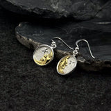 Crescent Moon Silver and 14K Gold Accent Earrings TEV030 - Jewelry