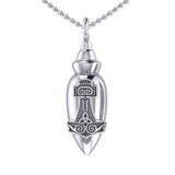 Thor Hammer Sterling Silver Vial Pendant TPD-THOR by TPD-THOR