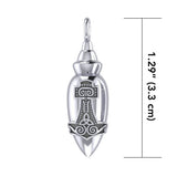 Thor Hammer Sterling Silver Vial Pendant TPD-THOR by TPD-THOR