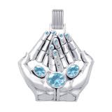 A clear landscape of our palms ~ Dali-inspired fine Sterling Silver Jewelry Pendant With Open System Bale TMD305