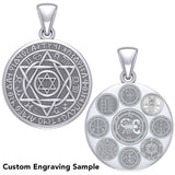 Large Seal of Solomon with Zodiac Symbol Silver Pendant TMD320-CUSTOM