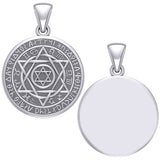 Large Seal of Solomon with Zodiac Symbol Silver Pendant TMD320-CUSTOM