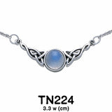Wear the gift of interconnectedness ~ Celtic Knotwork Sterling Silver Necklace with a Gemstone centerpiece TN224 by TN224