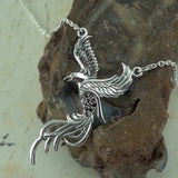 Alighting breakthrough of the Mythical Phoenix ~ Sterling Silver Pendant TNC232