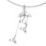 Dangling Silver Whale Tails Fashion Necklace TNC480