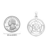 Spiral Pentacle Sterling Silver Pendant TP1044
