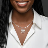 Spiral Pentacle Sterling Silver Pendant TP1044