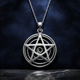 Spiral Pentacle Sterling Silver Pendant TP1044