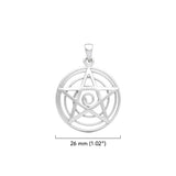 Spiral Pentacle Sterling Silver Pendant TP1044