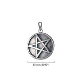 Solid Pentacle Sterling Silver Pendant TP1134 ROTATE