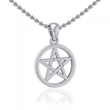 Small Open Pentacle Sterling Silver Pendant TP1195 by TP1195