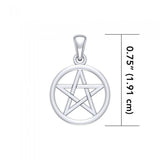 Small Open Pentacle Sterling Silver Pendant TP1195 by TP1195