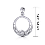 Celtic Claddagh & Celtic Knotwork Sterling Silver Pendant TP1442