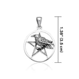Raven with Five-Pointed Star Sterling Silver Pendant TP1530