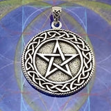 Pentacle with Celtic Border Sterling Silver Pendant TP202