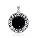 The eternity of truth and being ~ Celtic Knotwork Sterling Silver Pendant with Stone TP241