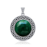 The eternity of truth and being ~ Celtic Knotwork Sterling Silver Pendant with Stone TP241