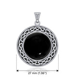 The eternity of truth and being ~ Celtic Knotwork Sterling Silver Pendant with Stone TP241