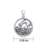 Grazing Horse Sterling Silver Pendant TP2810 by TP2810