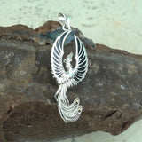 The Sacred Flame of the Mystical Flying Phoenix Sterling Silver Pendant TP2838