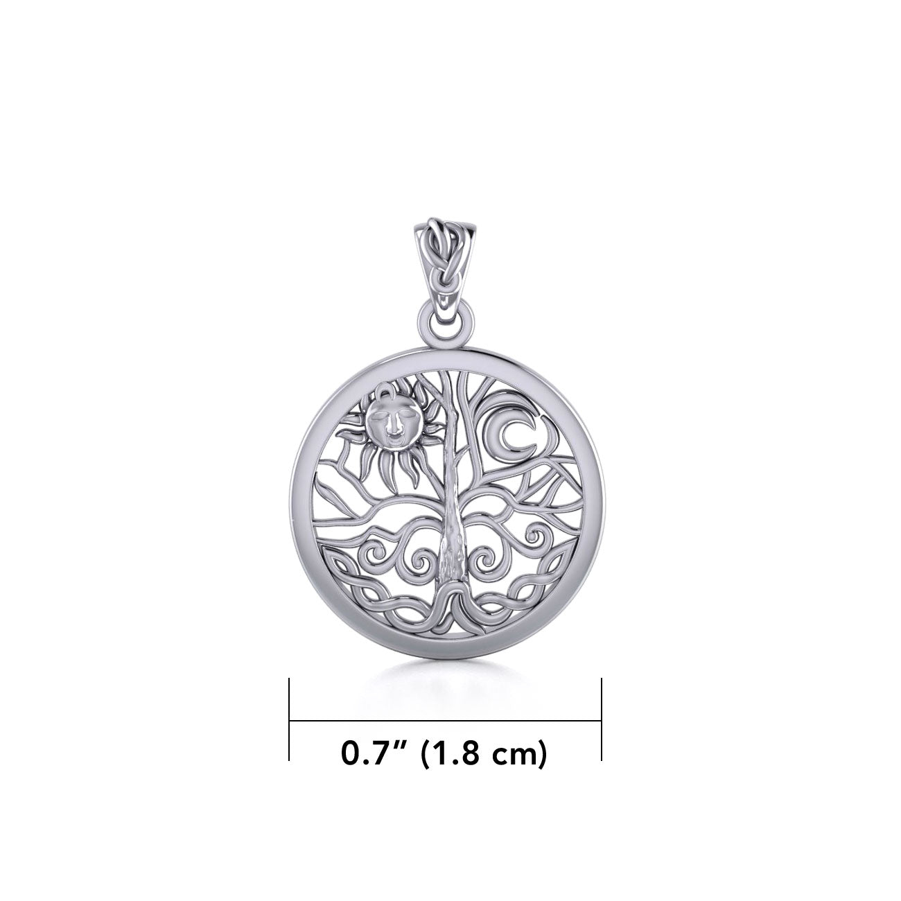 Sun & Moon Tree of Life ~ Sterling Silver Jewelry Pendant TP3109