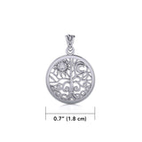 Sun & Moon Tree of Life ~ Sterling Silver Jewelry Pendant TP3109