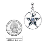 The Third Degree Five-Pointed Star Silver Pendant with Gemstone and Inlaid TP3115
