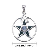 The Third Degree Five-Pointed Star Silver Pendant with Gemstone and Inlaid TP3115