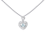 Filigree Heart Sterling Silver Pendant with Gemstone TP315