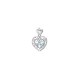 Filigree Heart Sterling Silver Pendant with Gemstone TP315