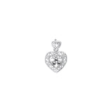 Filigree Heart Sterling Silver Pendant with Gemstone TP315