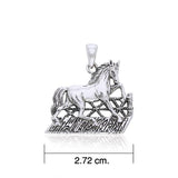 Running Horse by The Fence Sterling Silver Pendant TP3211