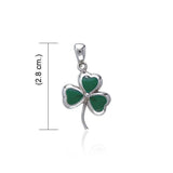 Shamrock Sterling Silver Pendant with Green Enamel TP3259