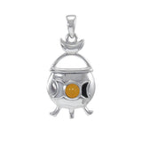 Magickal Witches Cauldron Silver Pendant TP3269