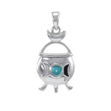 Magickal Witches Cauldron Silver Pendant TP3269