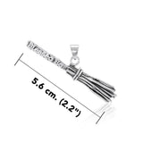 Honor the traditional Wiccan greeting ~ Broomstick Sterling Silver Pendant TP3303 by TP3303