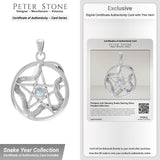 Five-Pointed Star with Weaving Snake Sterling Silver Pendant With Gem TP3312