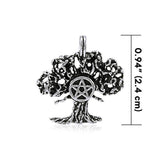 Tree with Five-Pointed Star Sterling Silver Pendant TP3322
