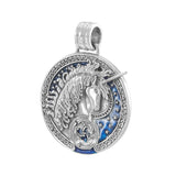 Silver Celtic Unicorn Enamel Pendant By Courtney Davis TP3432 - Jewelry