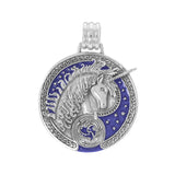 Silver Celtic Unicorn Enamel Pendant By Courtney Davis TP3432 - Jewelry