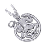 God Cernunnos in his mighty throne ~ Sterling Silver Jewelry Pendant TP3450 - Jewelry