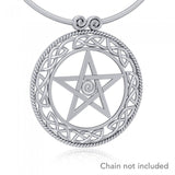 Colgante de plata de ley con espiral de pentáculo celta TP464