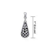 Celtic Knotwork Teardrop Sterling Silver Pendant TP544