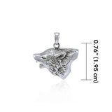 Howling Wolf Sterling Silver Pendant TP812