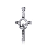 Claddagh Celtic Knotwork Cross Silver Pendant TP832 - Jewelry