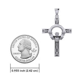Claddagh Celtic Knotwork Cross Silver Pendant TP832